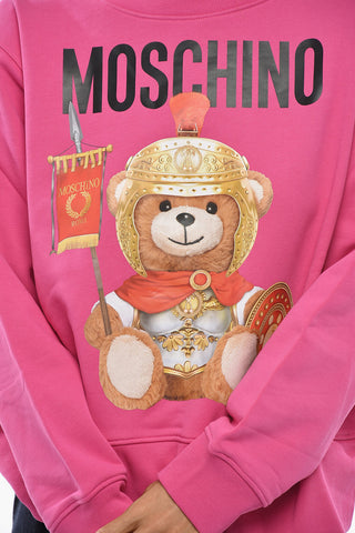 COUTURE! Brushed Cotton Crewneck Sweatshirt With Teddy Gladiator Print