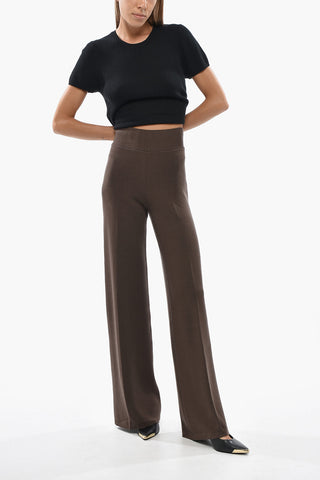 High-Waist Knit Palazzo Pants