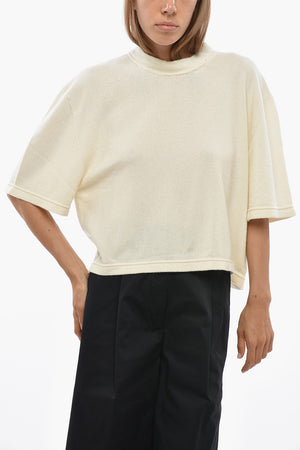 Maglia Girocollo in Cashmere a Maniche Corte