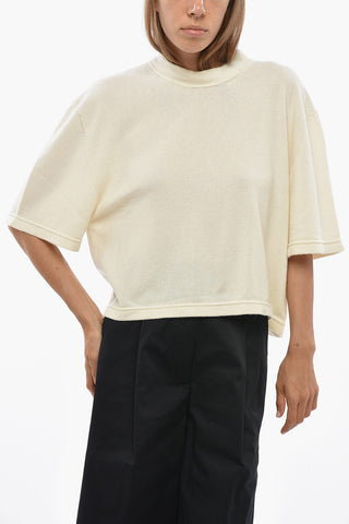 Short-Sleeve Cashmere Crewneck