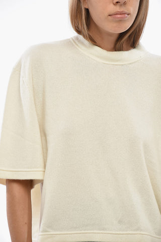 Short-Sleeve Cashmere Crewneck