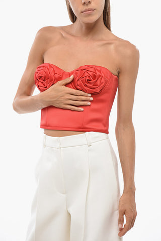 Crop Bustier Top SIREN With Rose Petal Details