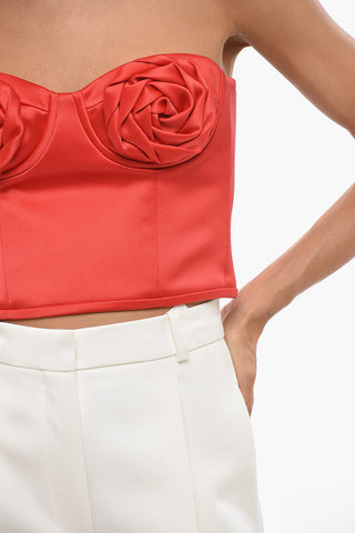 Crop Bustier Top SIREN With Rose Petal Details