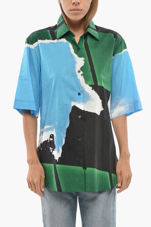 Bluse aus leichtem Baumwollstoff mit Acid-Wash-Effekt
