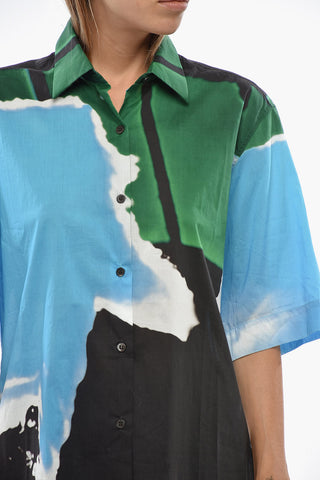 Lightweight Cotton Blouse with Acid Wash Effect