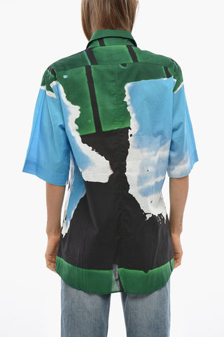 Lightweight Cotton Blouse with Acid Wash Effect