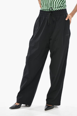 Nylon-Blend Pants with Elastic Waist