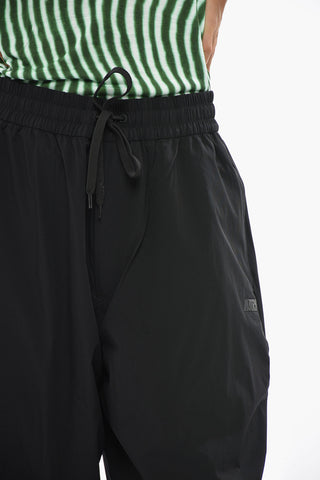 Nylon-Blend Pants with Elastic Waist