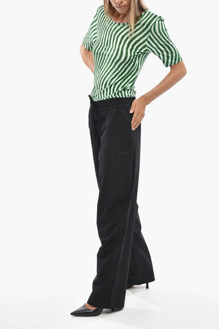 Nylon-Blend Pants with Elastic Waist