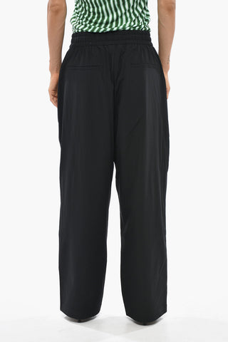 Nylon-Blend Pants with Elastic Waist