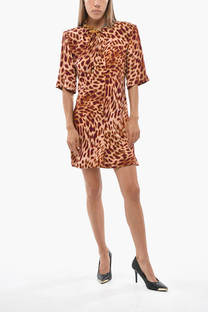 Vestito A-Line FALABELLA A Motivo Animalier con Dettaglio Collana
