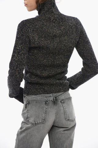 SFILATA Cashmere-Blend Turtleneck Sweater AZULENE with Zip