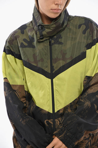 Multi-Pattern Windbreaker with Detachable Hood