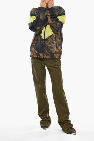 Multi-Pattern Windbreaker with Detachable Hood