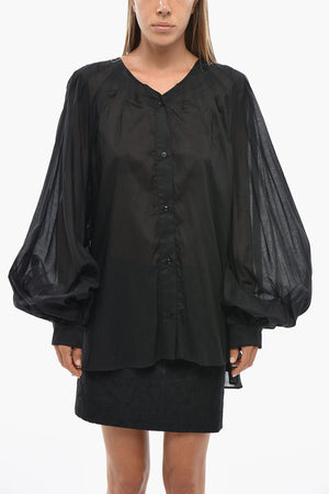 Bluse BIRO Aus Transparentem Baumwollstoff Mit Ballonärmeln