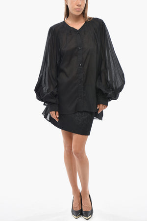 Bluse BIRO Aus Transparentem Baumwollstoff Mit Ballonärmeln