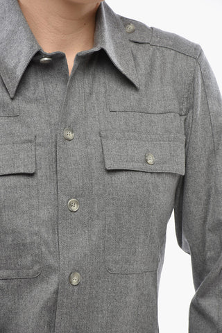 Camicia HILL in Lana con Doppio Taschino