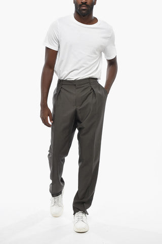 Virgin-Wool Trousers LEADER with Belt Loops