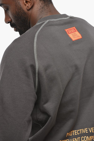 Rundhals-Sweatshirt S-GIRLAN Aus Baumwolle Mit Kontrastdruck