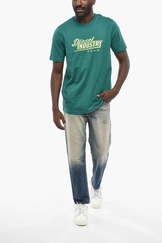 T-shirt Girocollo T-JUST-K45 in Cotone con Stampa in Rilievo