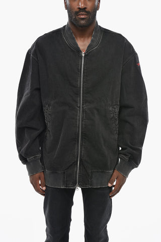 Denim Bomber Jacket D-VINZ with Front Zip