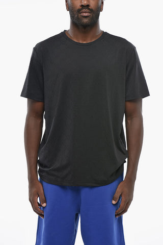 T-shirt Girocollo con Monogram Tono su Tono