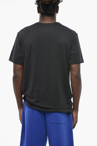 T-shirt Girocollo con Monogram Tono su Tono