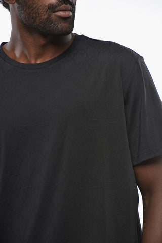 T-shirt Girocollo con Monogram Tono su Tono