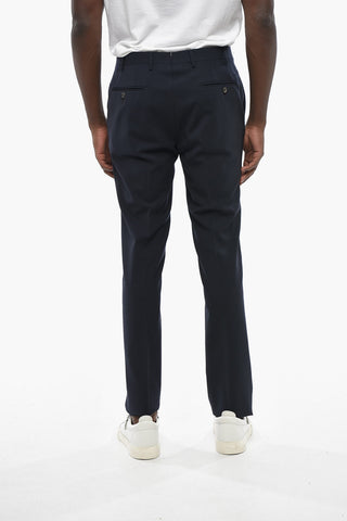 Pantaloni in Lana Vergine Stretch con Passanti