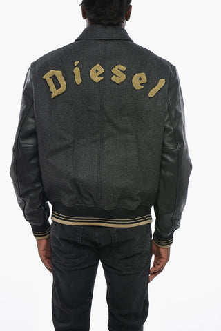 Wool Jacket SUPERLARKES-XX with Monogram Embroidery and Leather Sleeves