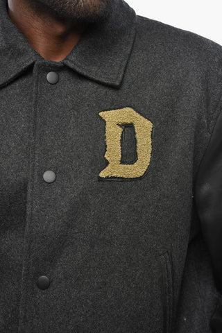 Wool Jacket SUPERLARKES-XX with Monogram Embroidery and Leather Sleeves
