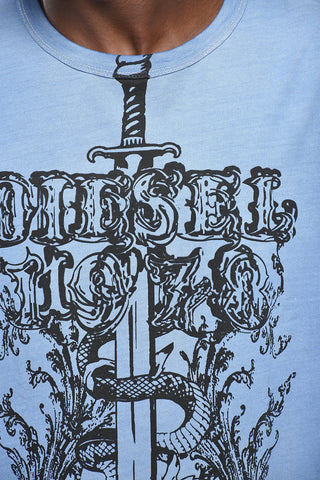 T-shirt Girocollo T-BOXT-Q1 in Cotone con Stampe a Contrasto