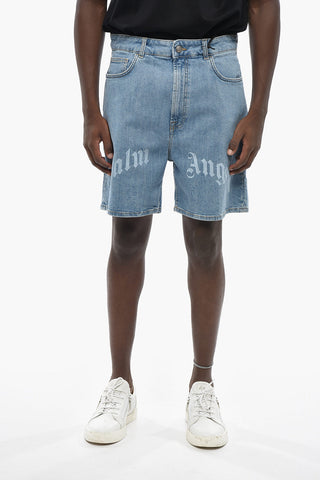 Shorts Splitter con Logo Effetto Sbiadito Frontale