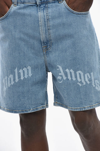 Shorts Splitter con Logo Effetto Sbiadito Frontale