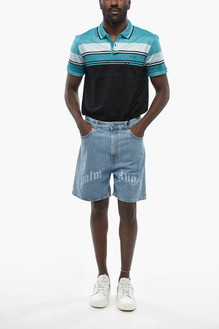 Shorts Splitter con Logo Effetto Sbiadito Frontale
