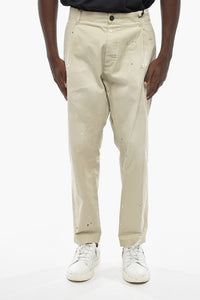 Single-Pleat Painting-Effect Trousers