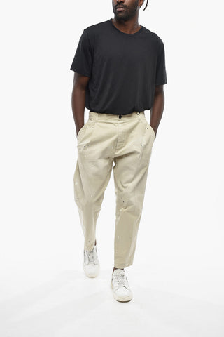 Single-Pleat Painting-Effect Trousers