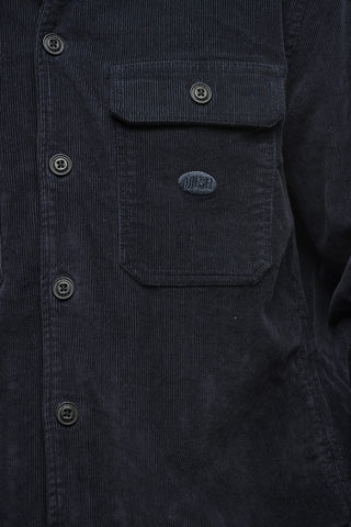 Ribbed Velour Overshirt S-HIRT-OUT-F with Double Pocket