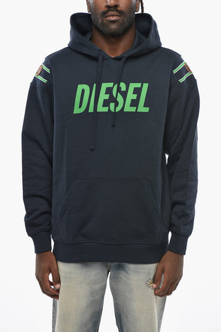 Cotton Hoodie S-NEW with Patch Pocket and Logo Print
