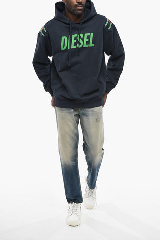 Cotton Hoodie S-NEW with Patch Pocket and Logo Print