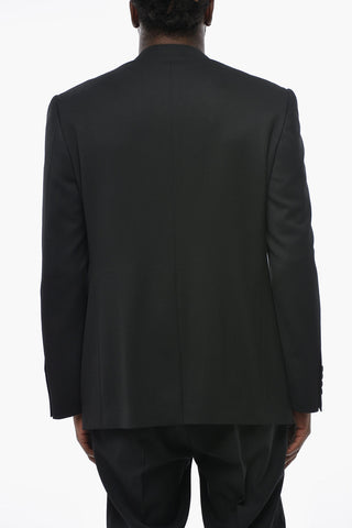 Single-Breasted Wool Jacket with 2 Buttons, Classic Lapel and Center Vent