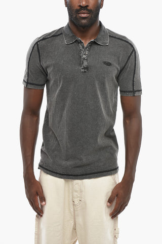 Polo T-SWIND-R1 in Cotone Leggero con Logo Oval-D Ricamato