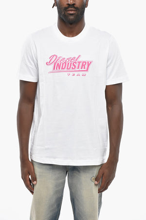 Rundhals-T-Shirt T-JUST-K45 aus Baumwolle mit Kontrastdruck