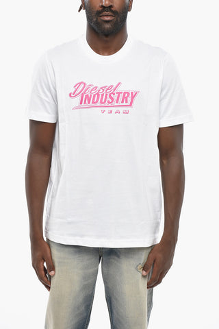 Cotton Crewneck T-Shirt T-JUST-K45 with Contrast Print