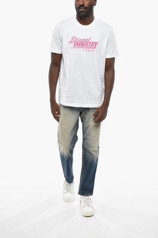 Cotton Crewneck T-Shirt T-JUST-K45 with Contrast Print