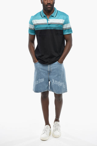 Slim Fit 2‑Button Colorblock Polo