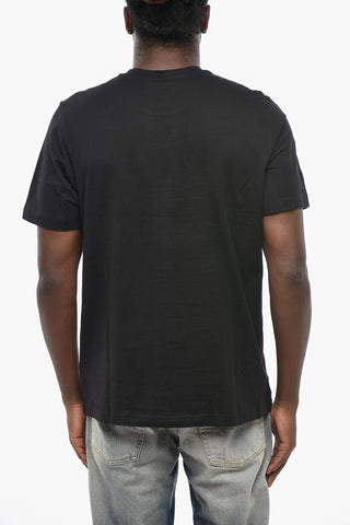 Cotton Crewneck T-Shirt T-JUST-RIB With Contrast Logo