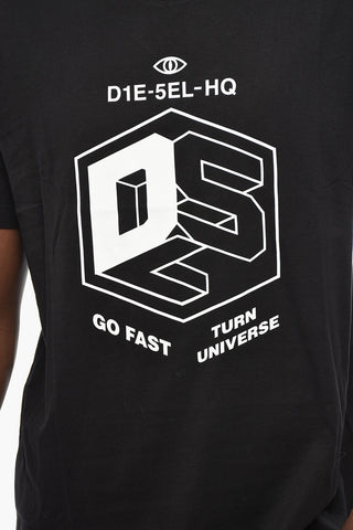 Cotton Crewneck T-Shirt T-JUST-RIB With Contrast Logo