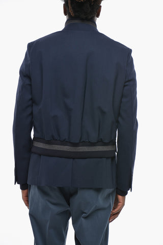 Virgin Wool-Blend Two-Button Blazer with Classic Lapel