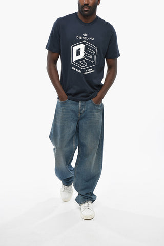 Cotton Crewneck T-Shirt T-JUST with Contrast Logo